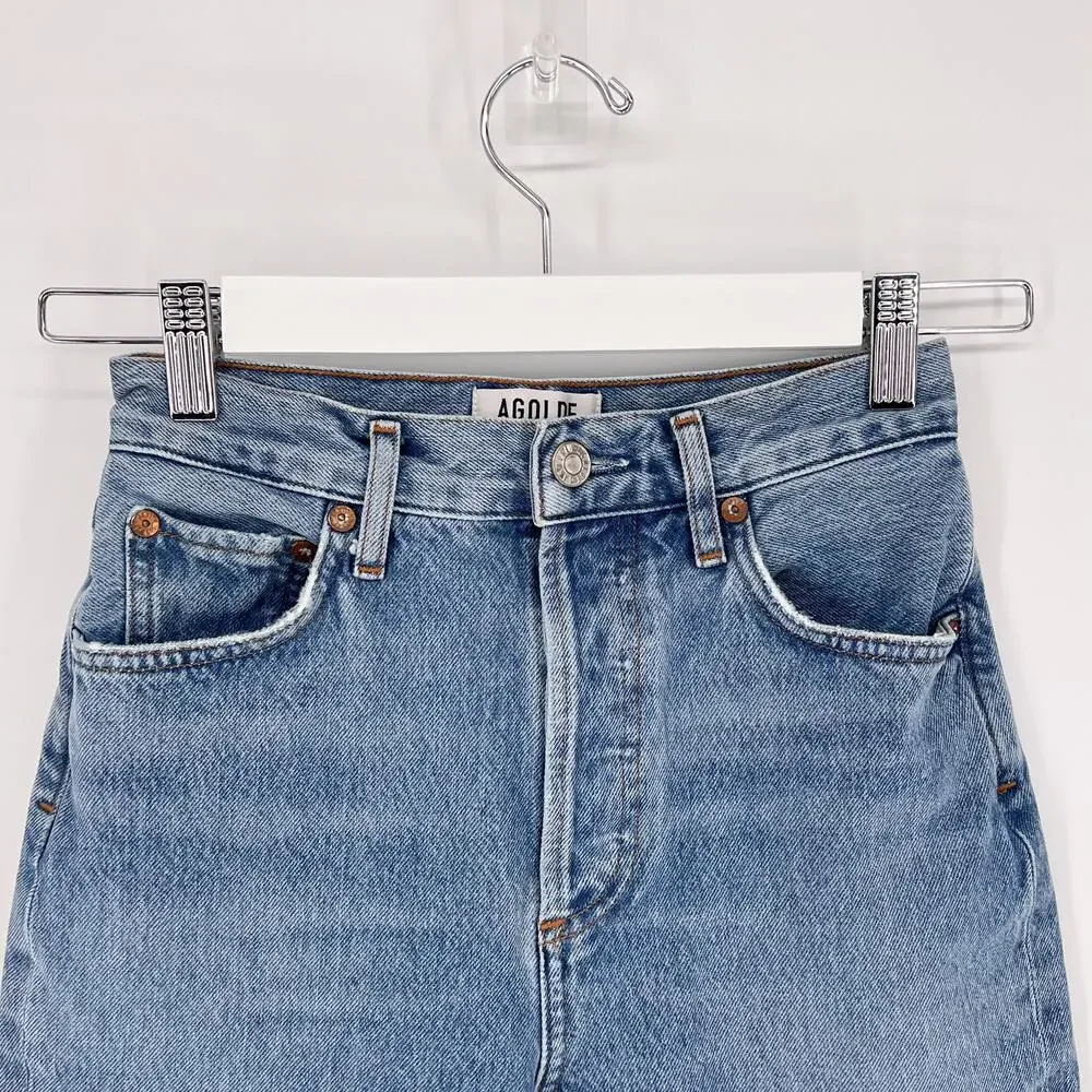 AGOLDE Remy High Rise Straight Jeans Women’s Size 23 Renewable Raw Hem - Picture 3 of 6